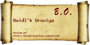 Belák Orsolya névjegykártya